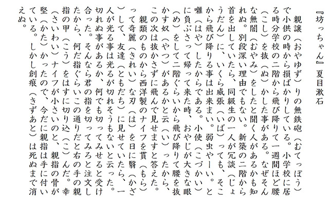 「坊ちゃん」の冒頭文イメージ画像